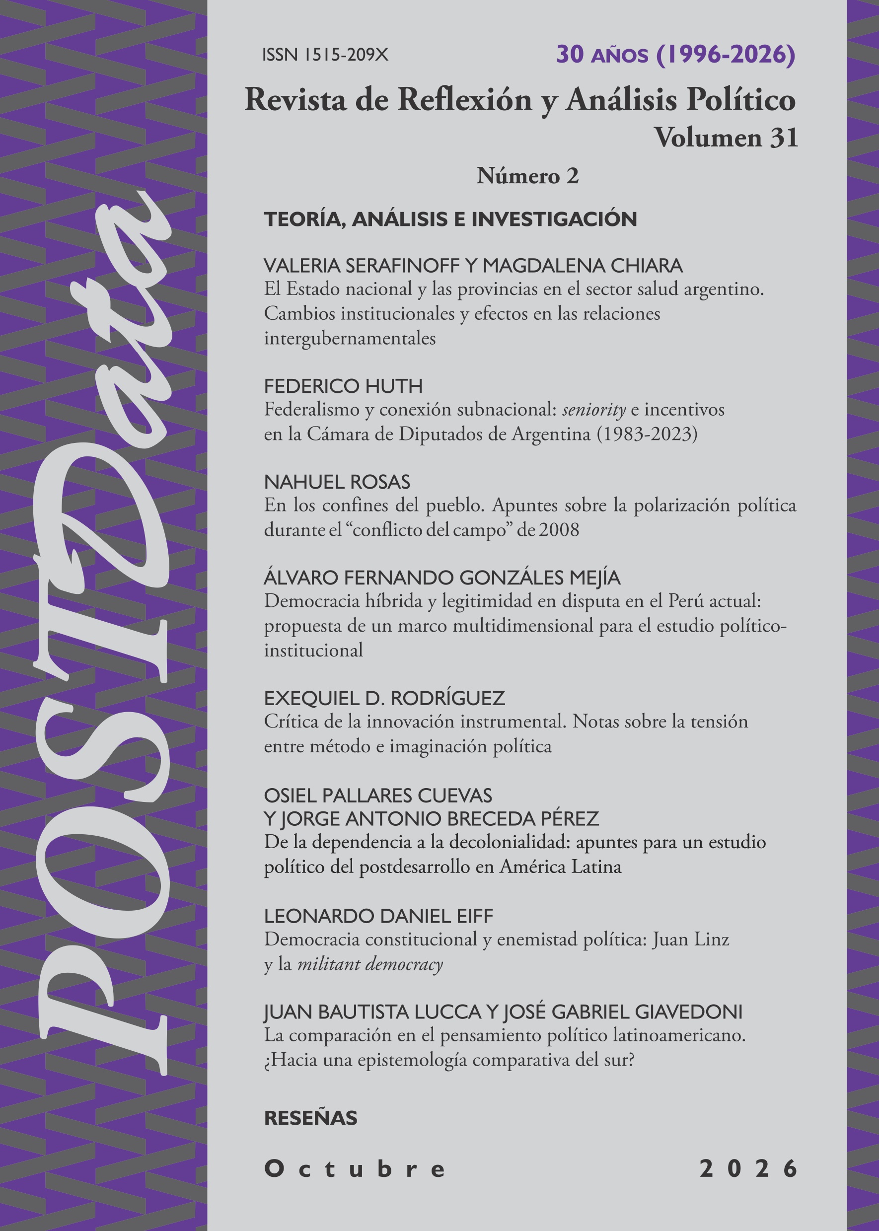 					Ver Vol. 31 Núm. 2 (2026): POSTData
				